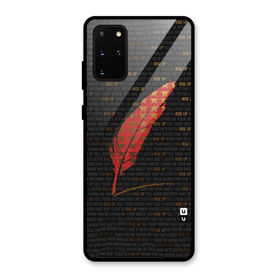 Rise Up Feather Glass Back Case for Galaxy S20 Plus