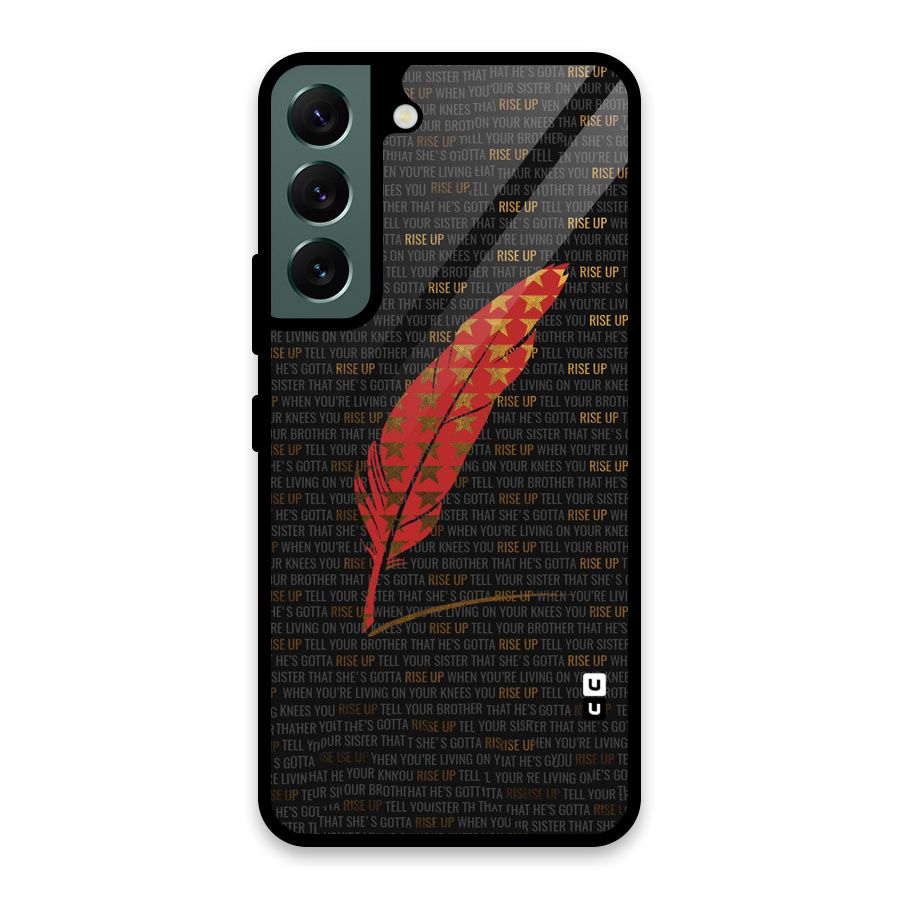 Rise Up Feather Glass Back Case for Galaxy S22 5G