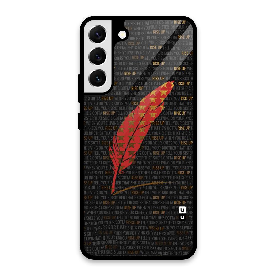 Rise Up Feather Glass Back Case for Galaxy S22 Plus 5G