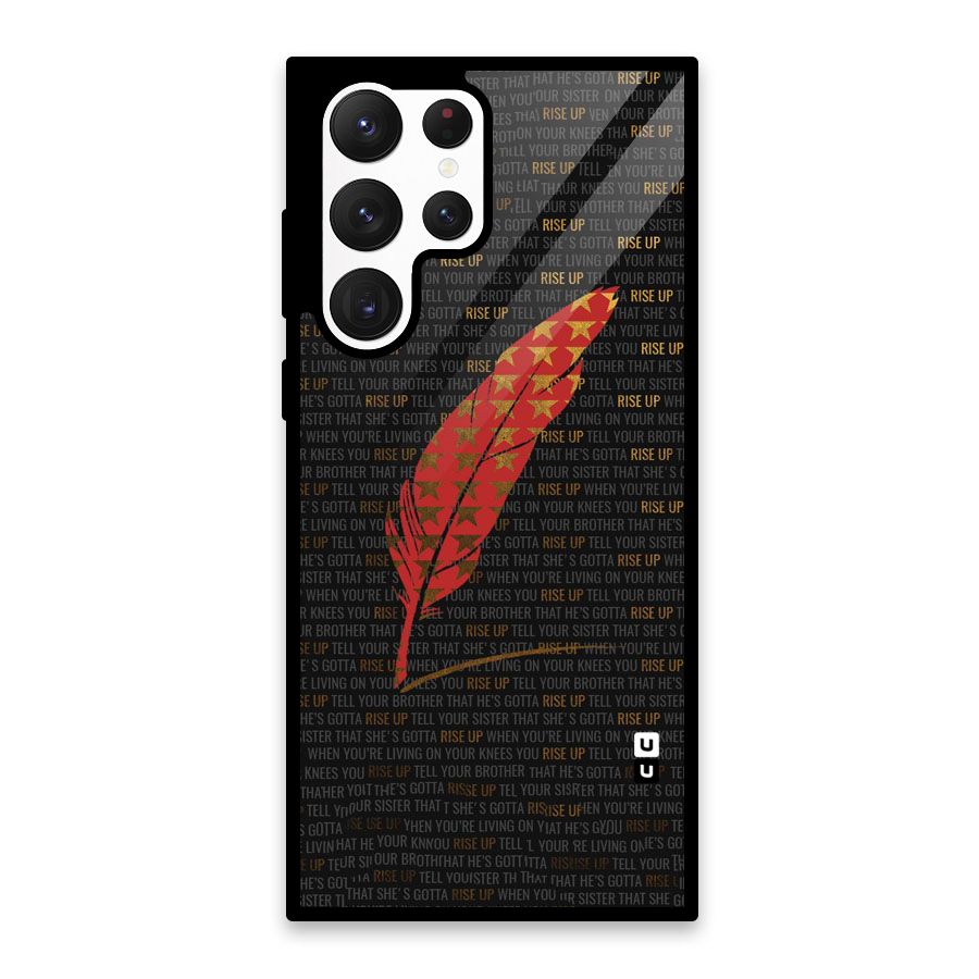 Rise Up Feather Glass Back Case for Galaxy S22 Ultra 5G