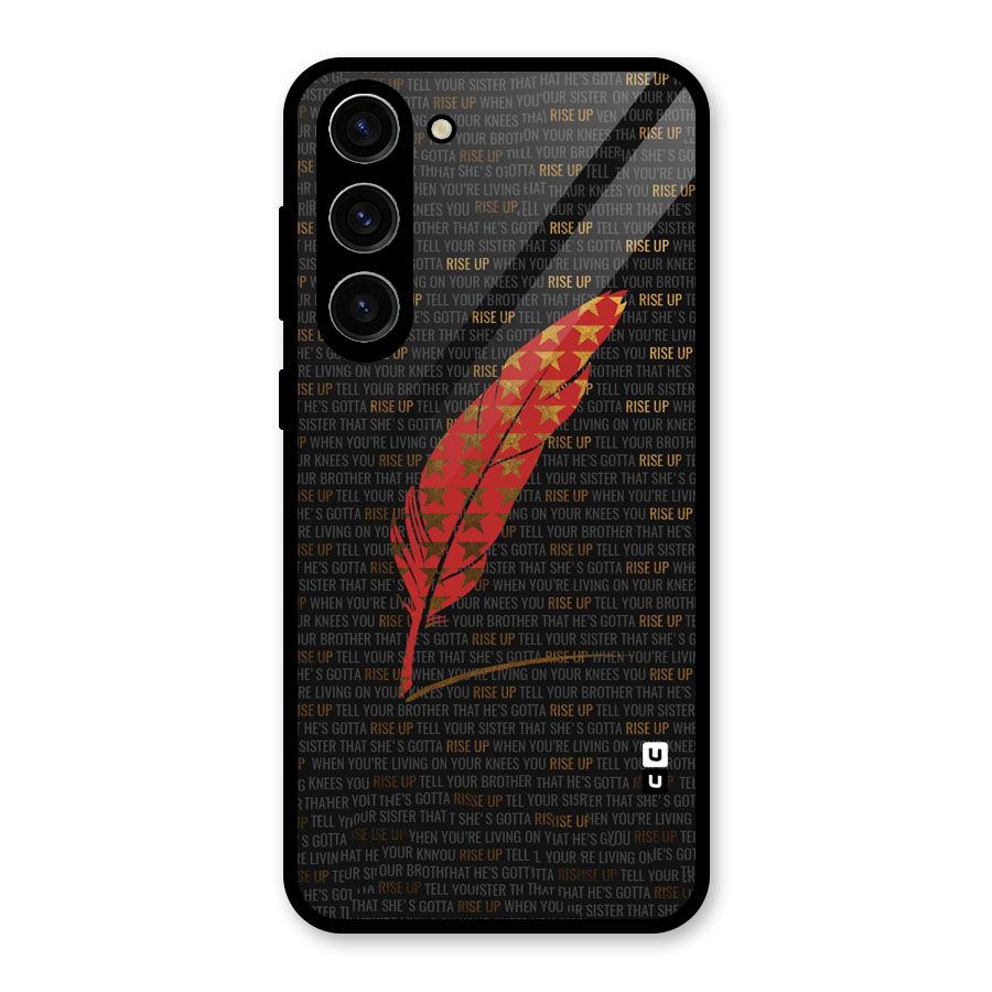 Rise Up Feather Glass Back Case for Galaxy S23 Plus