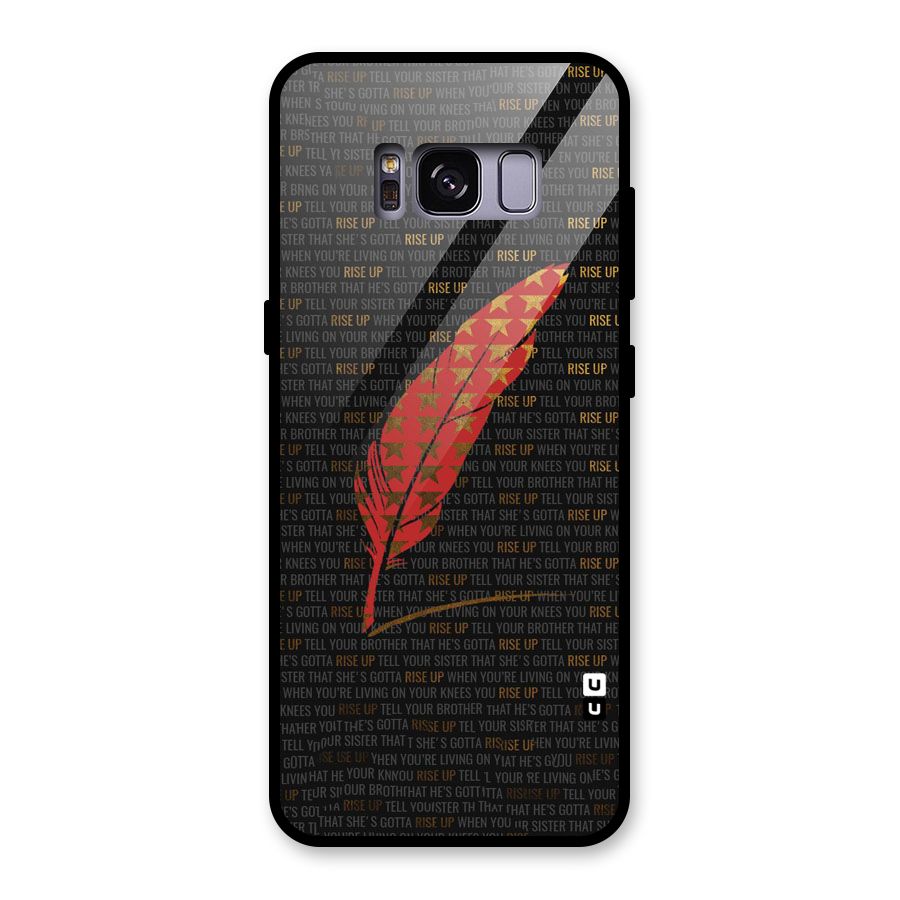 Rise Up Feather Glass Back Case for Galaxy S8