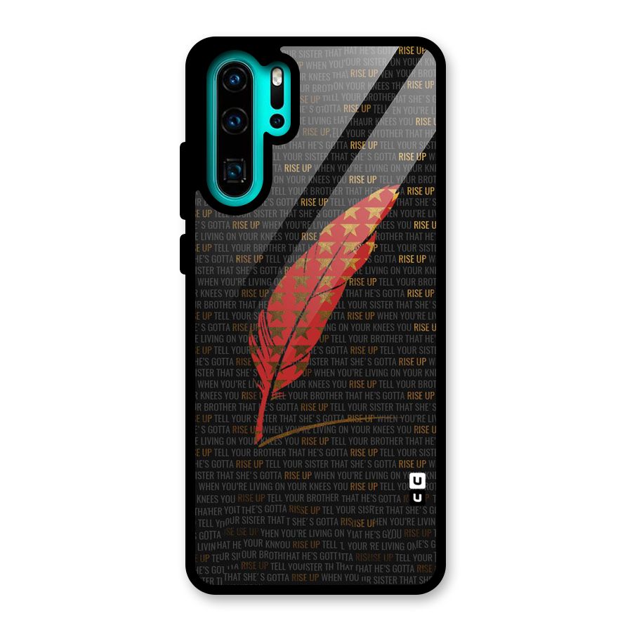 Rise Up Feather Glass Back Case for Huawei P30 Pro
