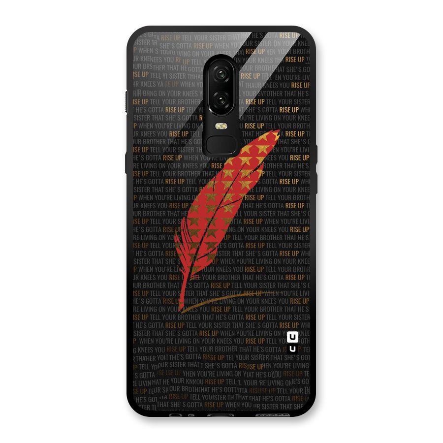 Rise Up Feather Glass Back Case for OnePlus 6