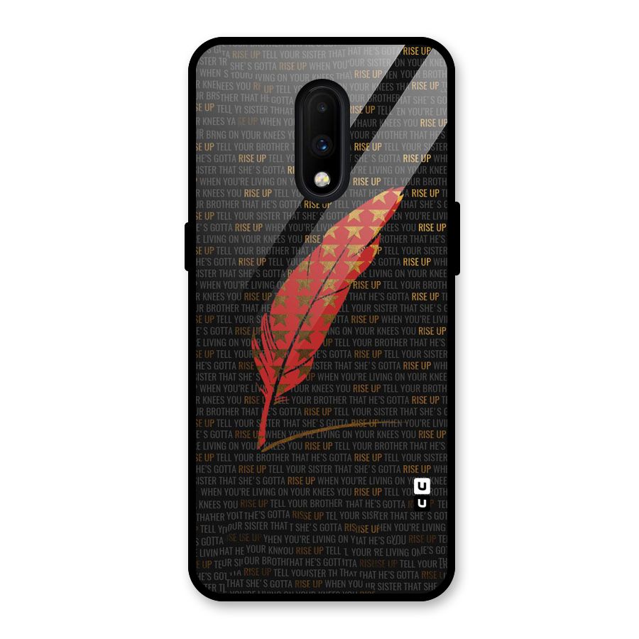 Rise Up Feather Glass Back Case for OnePlus 7