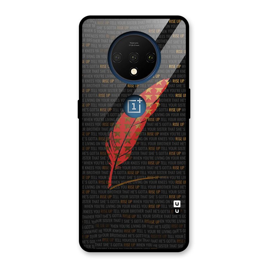 Rise Up Feather Glass Back Case for OnePlus 7T