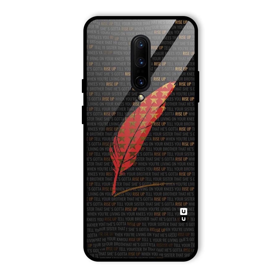 Rise Up Feather Glass Back Case for OnePlus 7 Pro