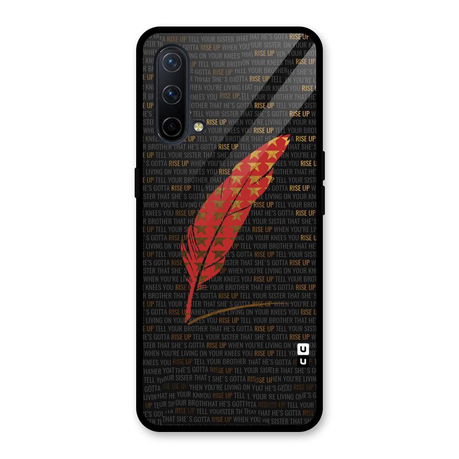 Rise Up Feather Glass Back Case for OnePlus Nord CE 5G