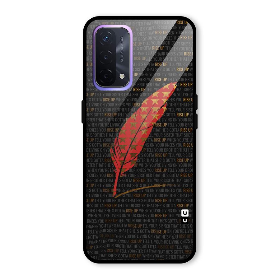 Rise Up Feather Glass Back Case for Oppo A74 5G