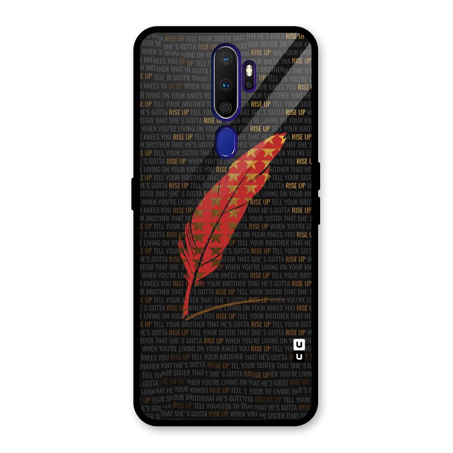 Rise Up Feather Glass Back Case for Oppo A9 (2020)