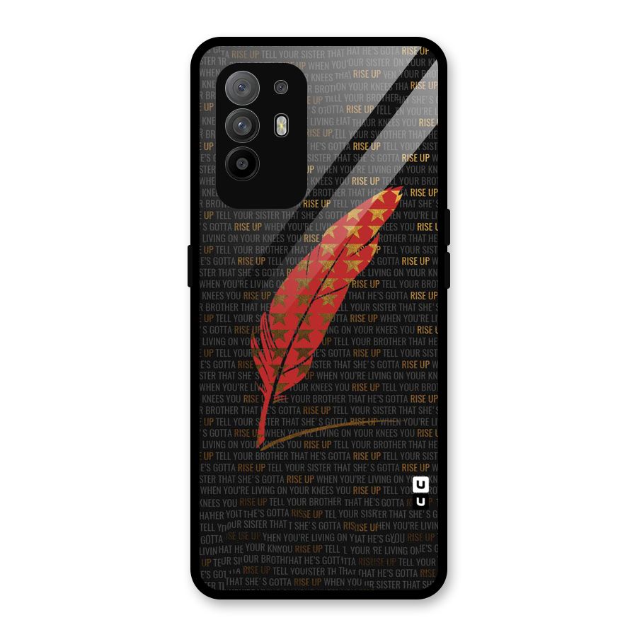Rise Up Feather Glass Back Case for Oppo F19 Pro Plus 5G