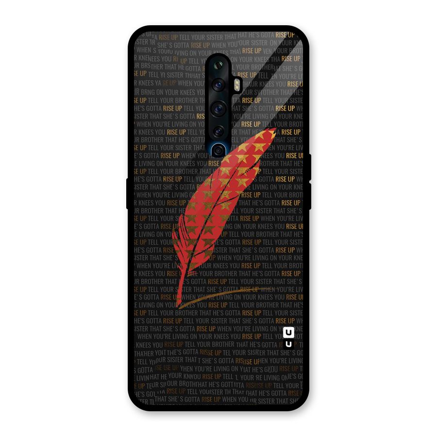 Rise Up Feather Glass Back Case for Oppo Reno2 F