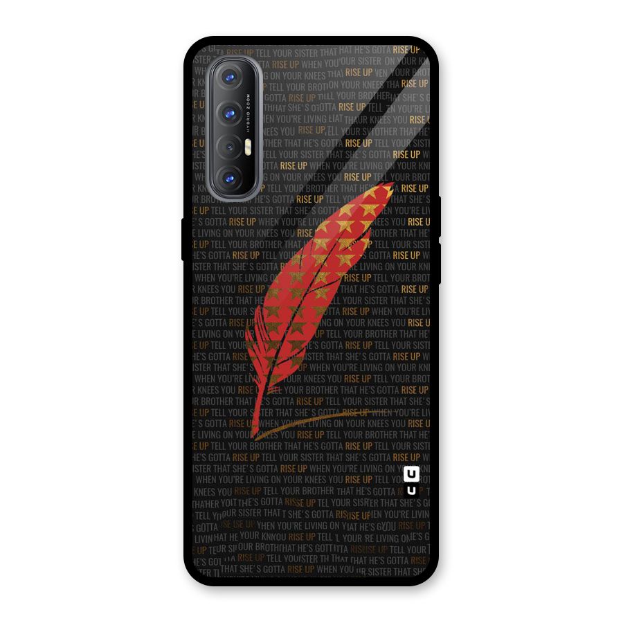 Rise Up Feather Glass Back Case for Oppo Reno3 Pro