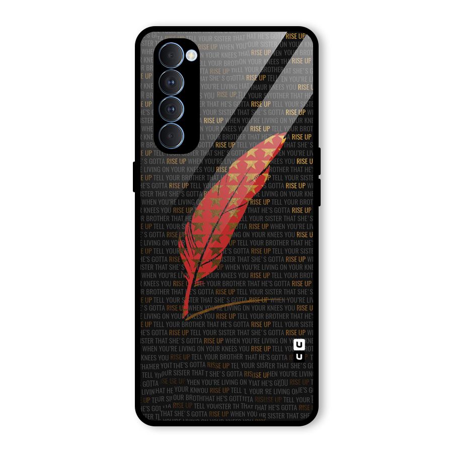 Rise Up Feather Glass Back Case for Oppo Reno4 Pro