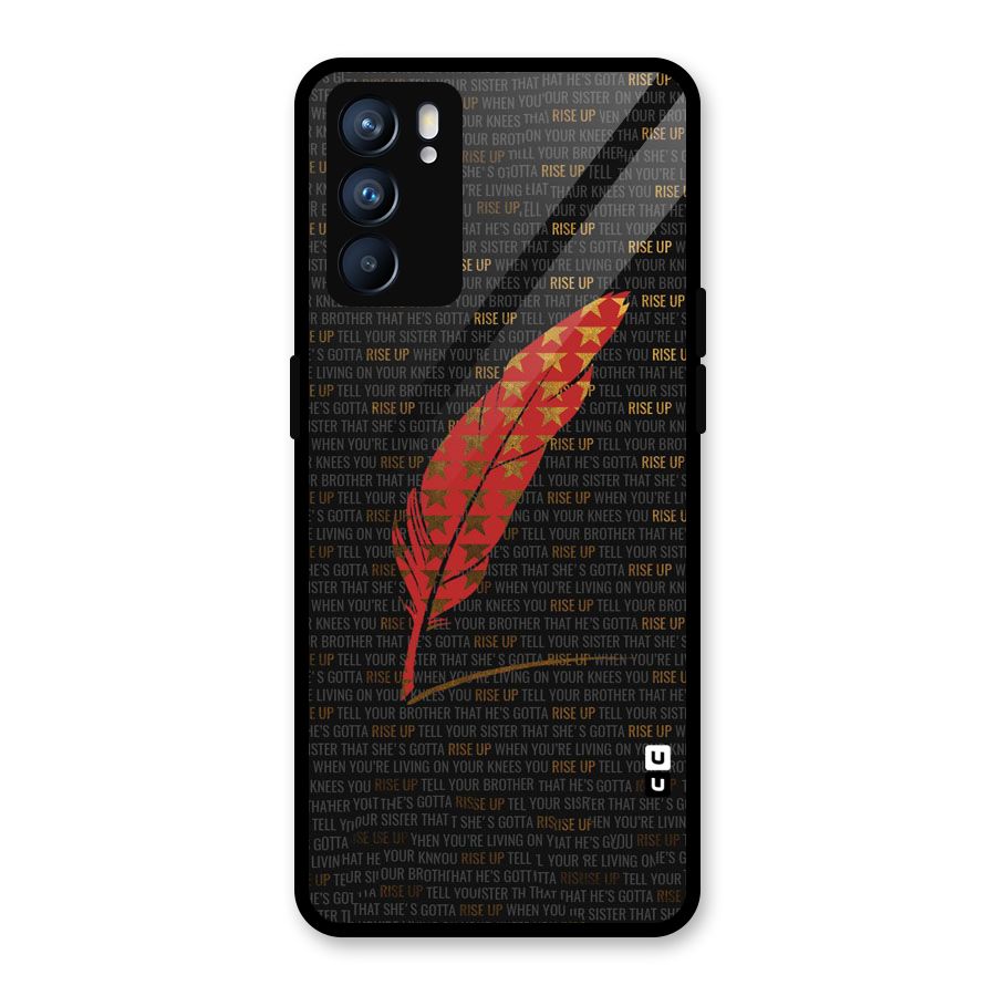 Rise Up Feather Glass Back Case for Oppo Reno6 5G