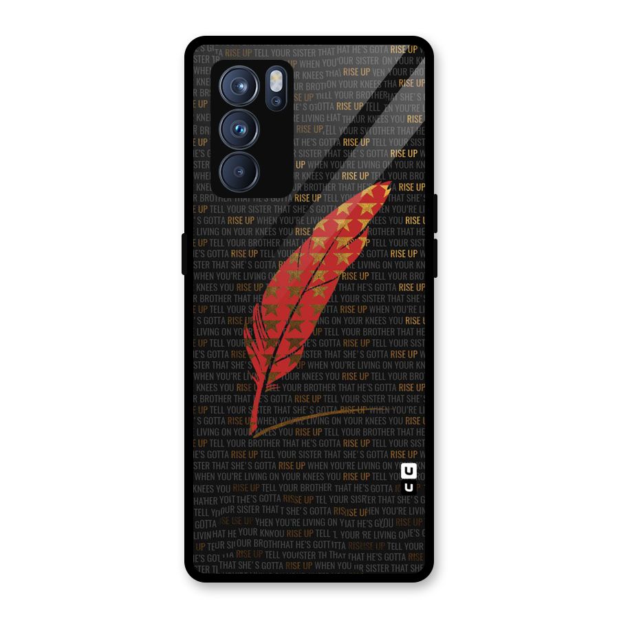 Rise Up Feather Glass Back Case for Oppo Reno6 Pro 5G