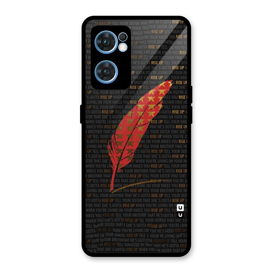 Rise Up Feather Glass Back Case for Oppo Reno7 5G