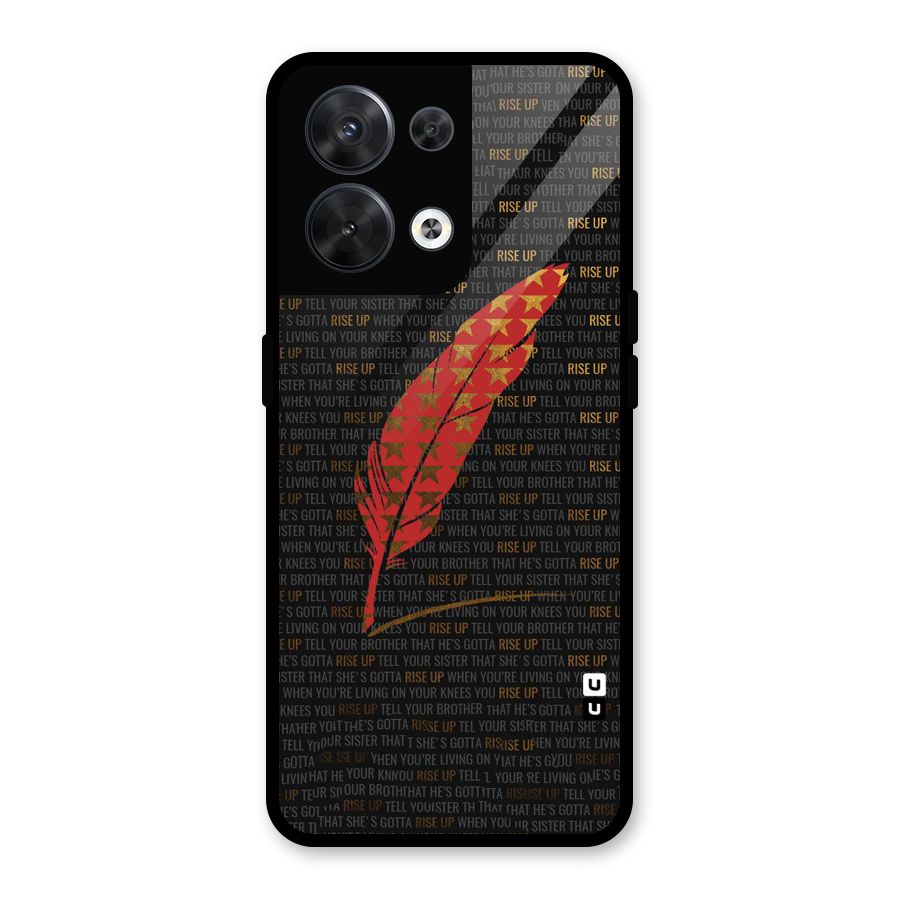 Rise Up Feather Glass Back Case for Oppo Reno8 5G