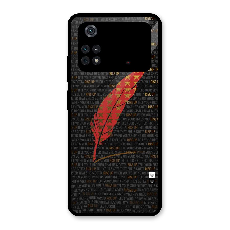 Rise Up Feather Glass Back Case for Poco M4 Pro 4G