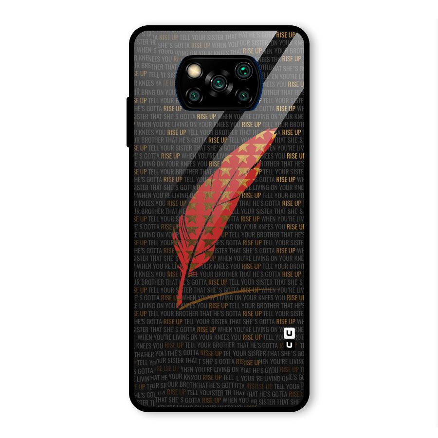 Rise Up Feather Glass Back Case for Poco X3 Pro
