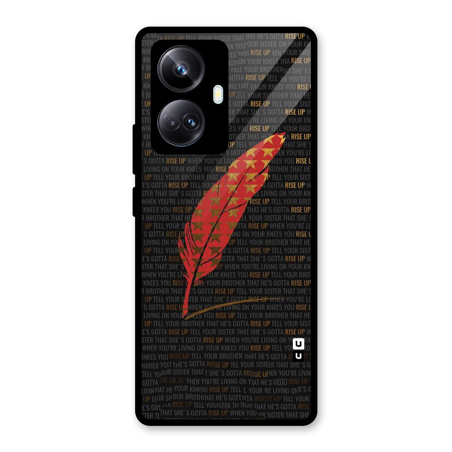 Rise Up Feather Glass Back Case for Realme 10 Pro Plus