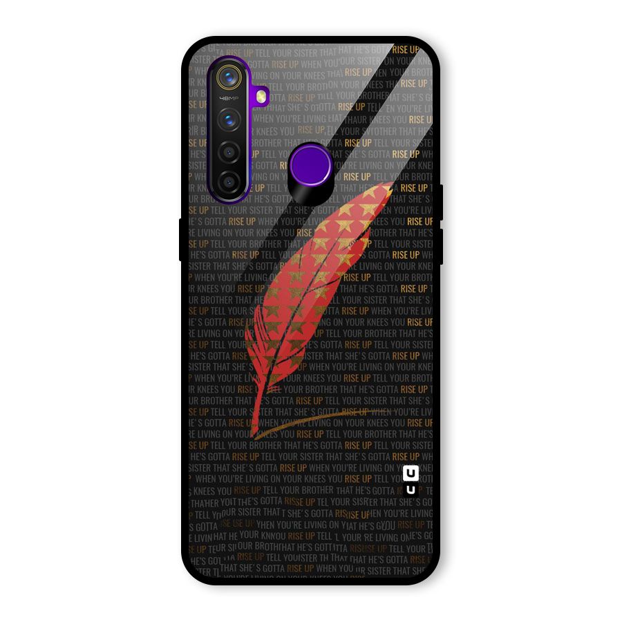Rise Up Feather Glass Back Case for Realme 5 Pro
