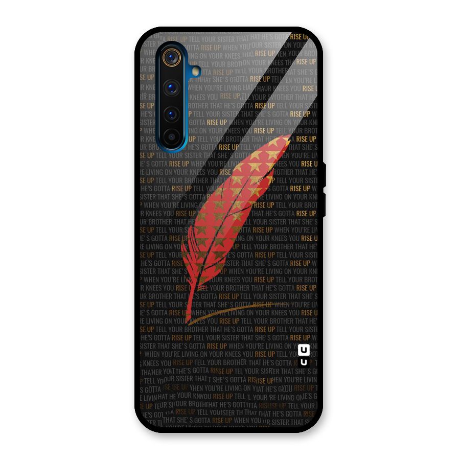 Rise Up Feather Glass Back Case for Realme 6 Pro