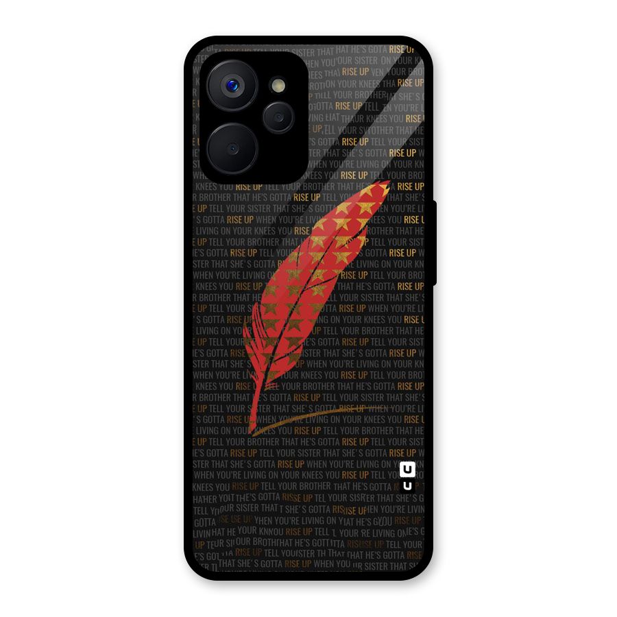 Rise Up Feather Glass Back Case for Realme 9i 5G