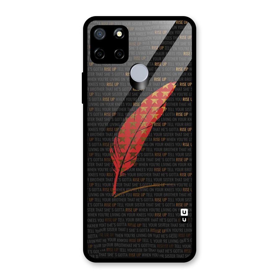 Rise Up Feather Glass Back Case for Realme C15