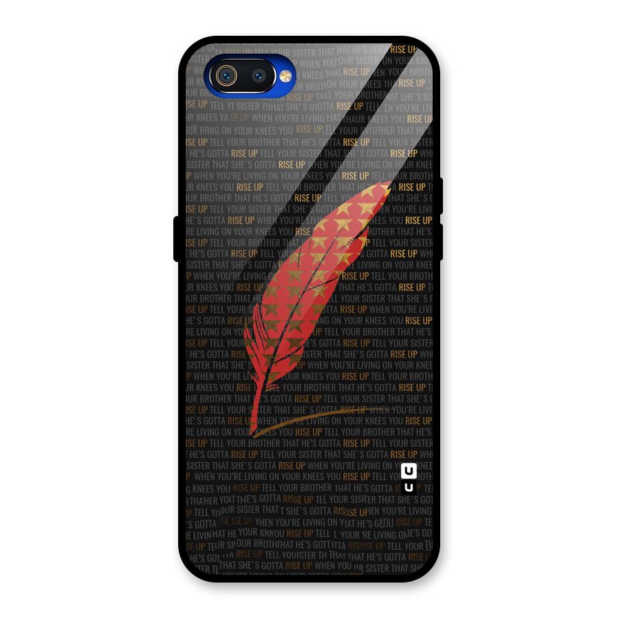Rise Up Feather Glass Back Case for Realme C2
