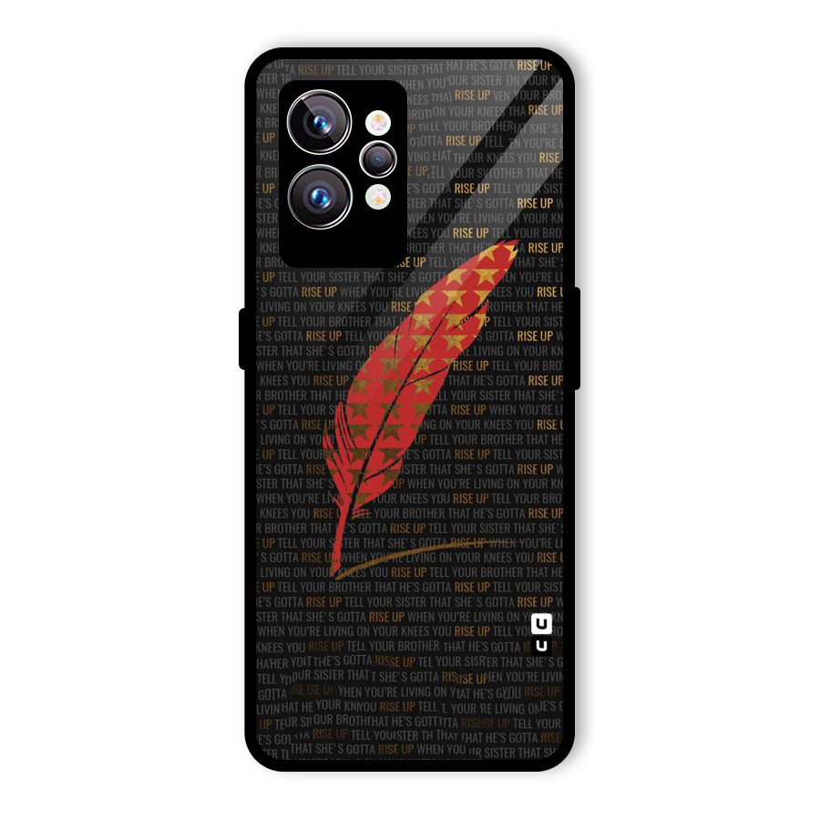 Rise Up Feather Glass Back Case for Realme GT2 Pro
