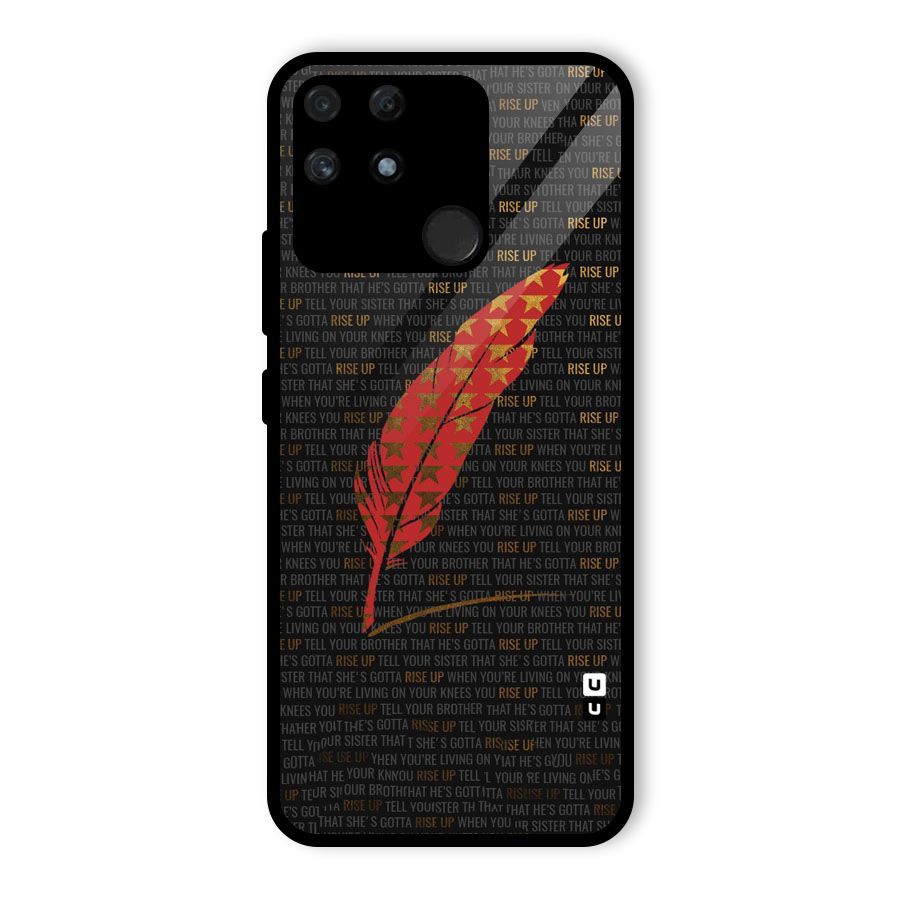 Rise Up Feather Glass Back Case for Realme Narzo 50A