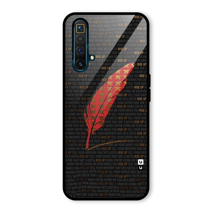 Rise Up Feather Glass Back Case for Realme X3 SuperZoom