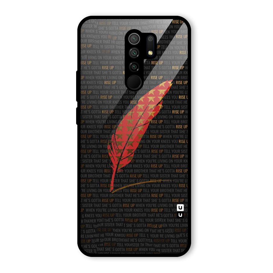 Rise Up Feather Glass Back Case for Redmi 9 Prime