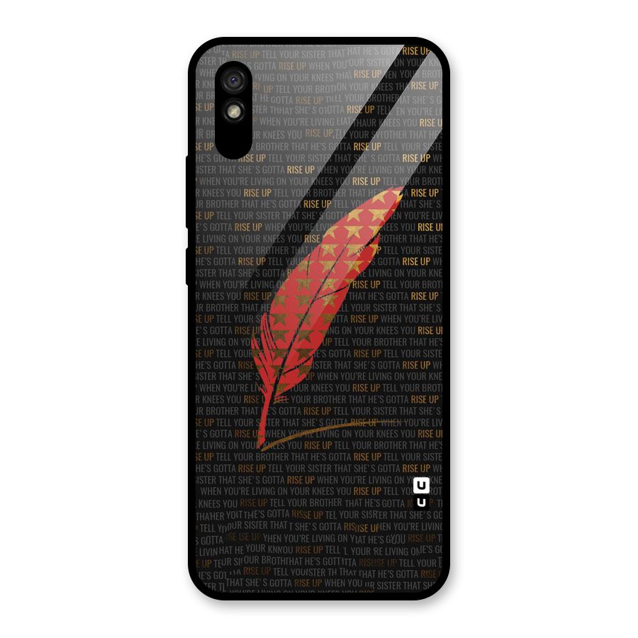 Rise Up Feather Glass Back Case for Redmi 9i