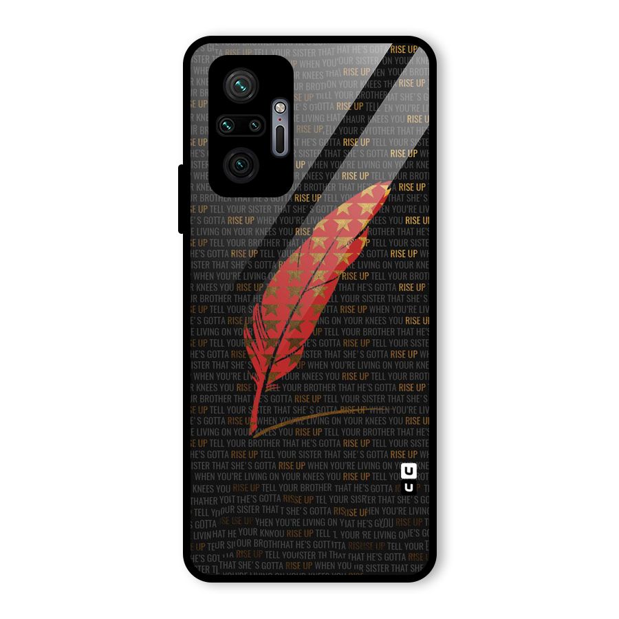 Rise Up Feather Glass Back Case for Redmi Note 10 Pro
