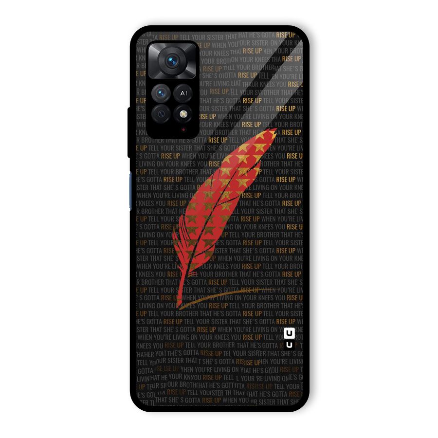 Rise Up Feather Glass Back Case for Redmi Note 11 Pro