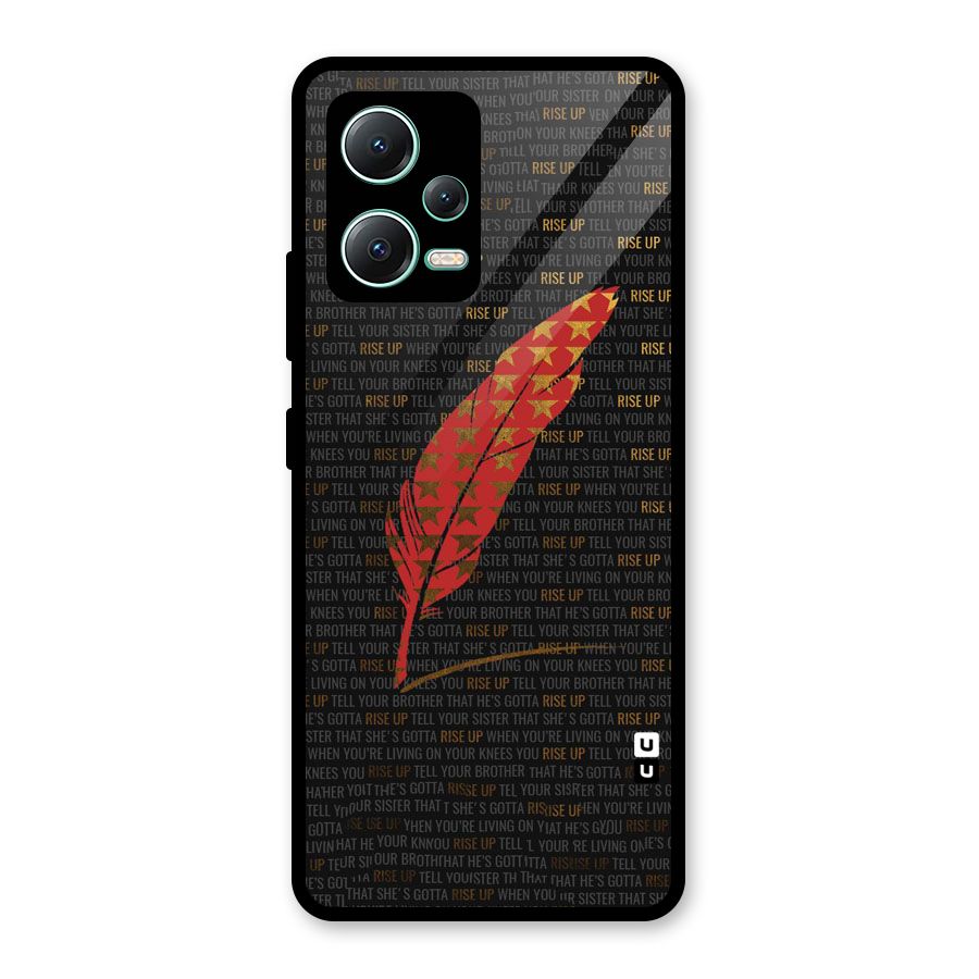 Rise Up Feather Glass Back Case for Redmi Note 12 5G