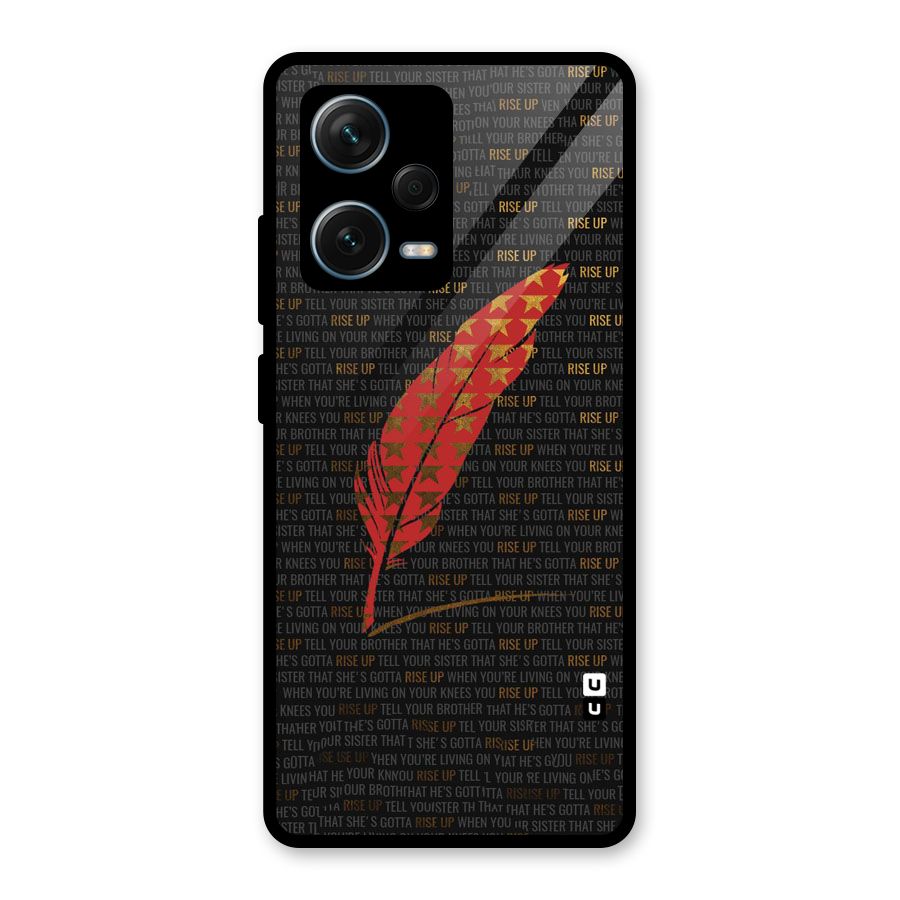 Rise Up Feather Glass Back Case for Redmi Note 12 Pro Plus 5G