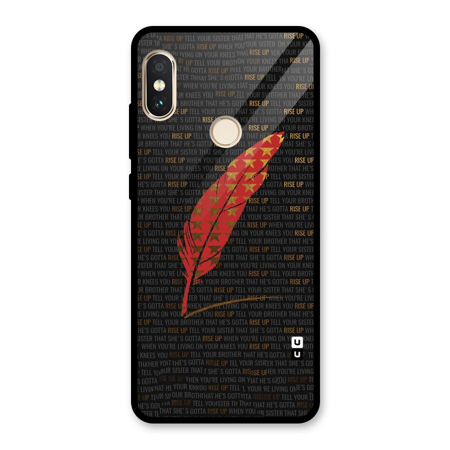 Rise Up Feather Glass Back Case for Redmi Note 5 Pro