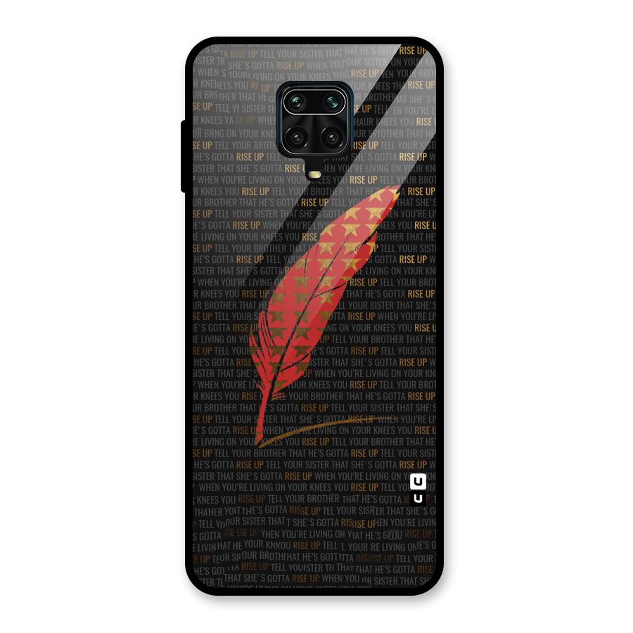 Rise Up Feather Glass Back Case for Redmi Note 9 Pro