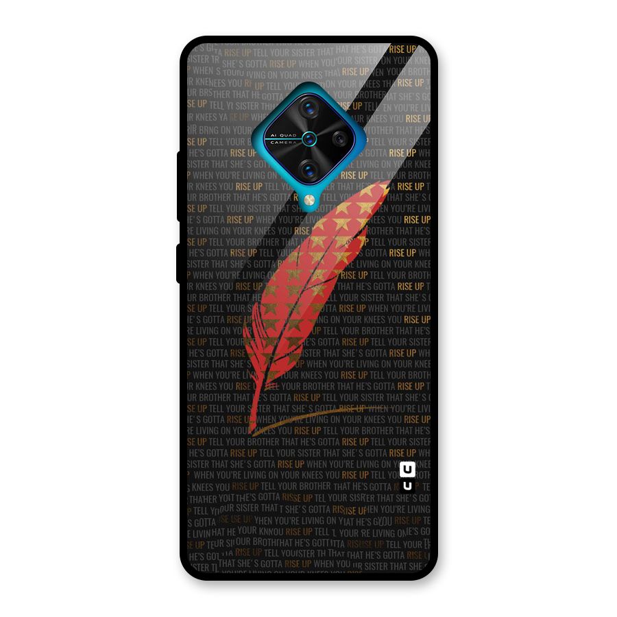 Rise Up Feather Glass Back Case for Vivo S1 Pro