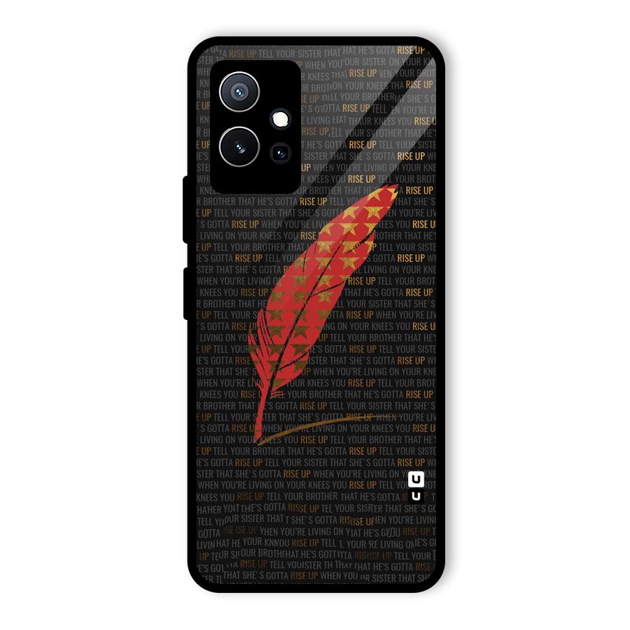 Rise Up Feather Glass Back Case for Vivo T1 5G