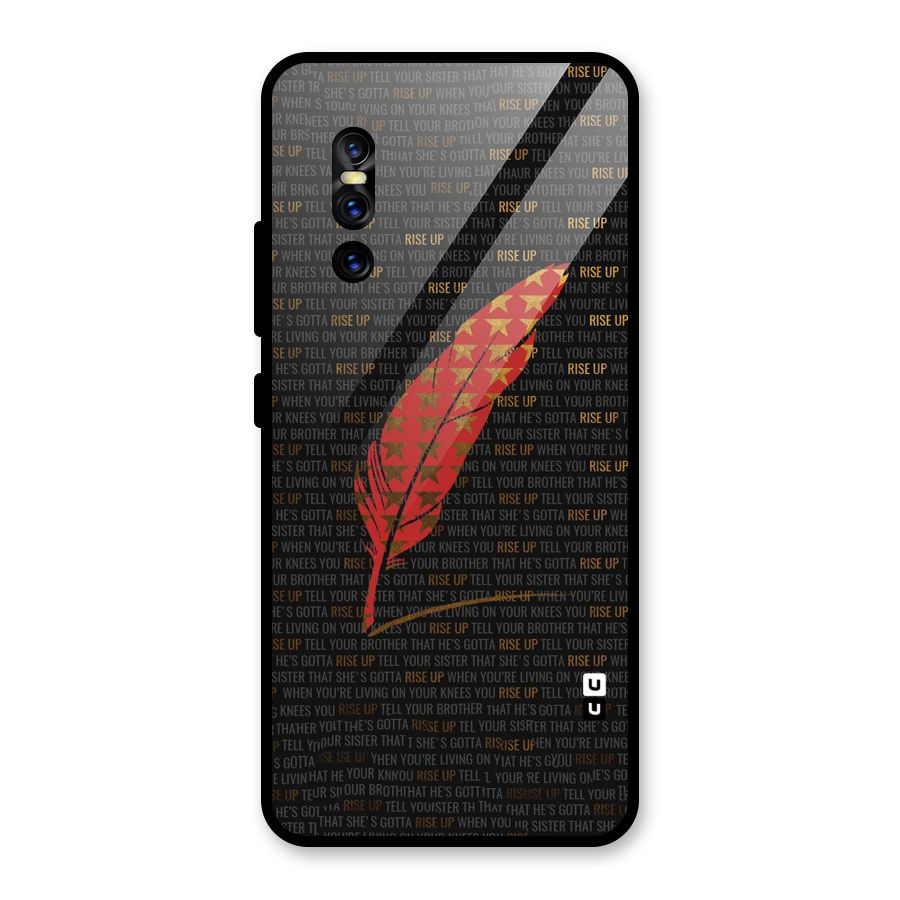 Rise Up Feather Glass Back Case for Vivo V15 Pro