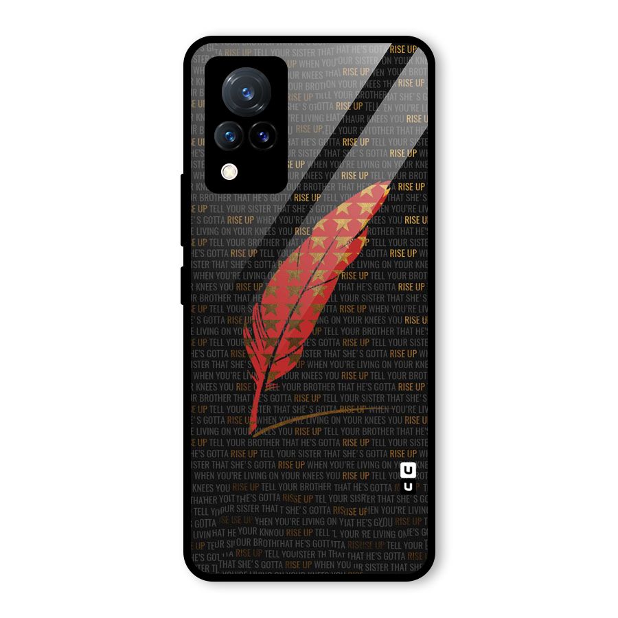Rise Up Feather Glass Back Case for Vivo V21 5G