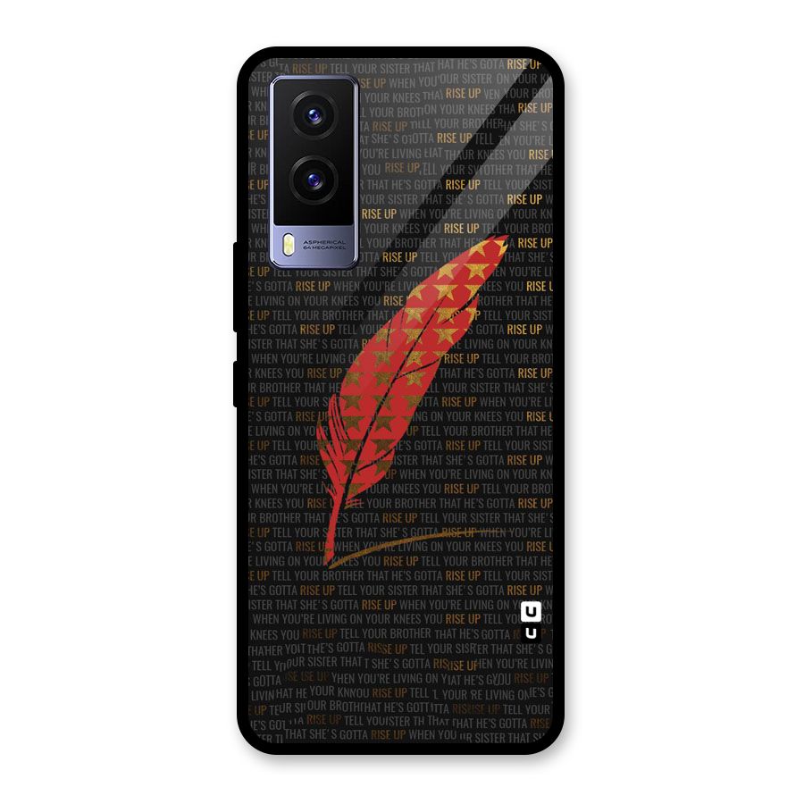 Rise Up Feather Glass Back Case for Vivo V21e 5G