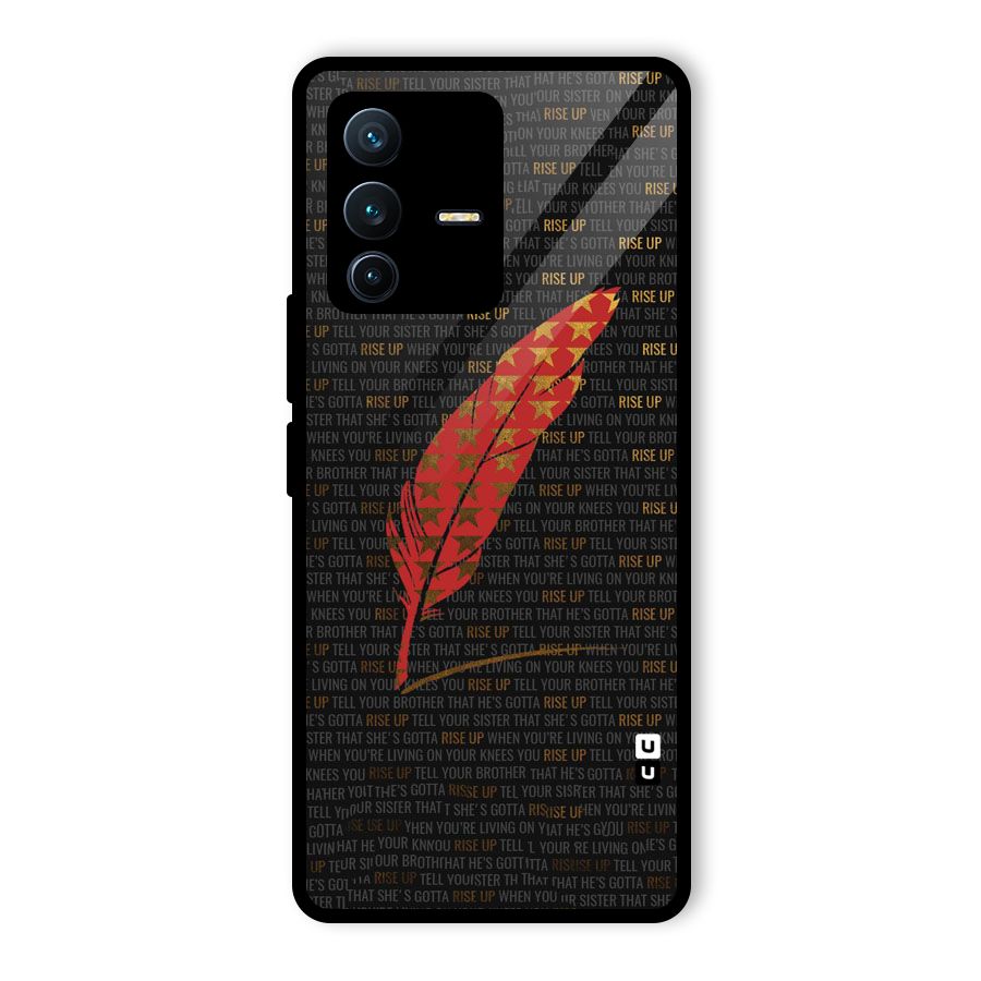 Rise Up Feather Glass Back Case for Vivo V23 Pro