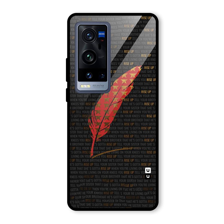 Rise Up Feather Glass Back Case for Vivo X60 Pro Plus
