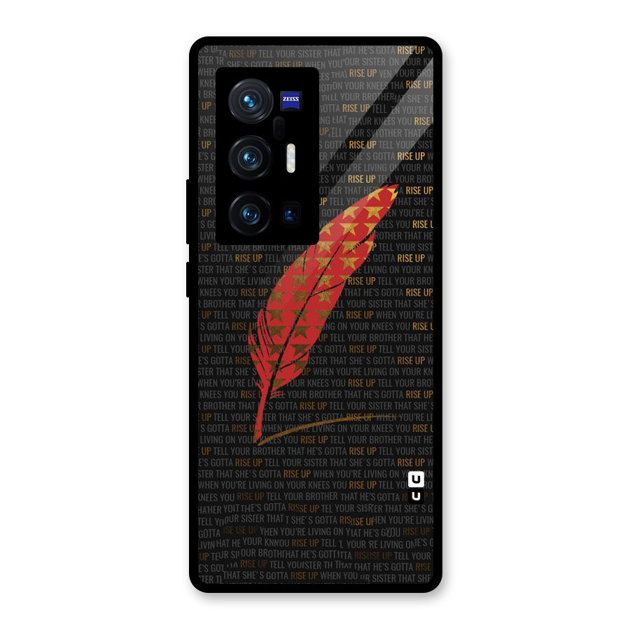 Rise Up Feather Glass Back Case for Vivo X70 Pro Plus