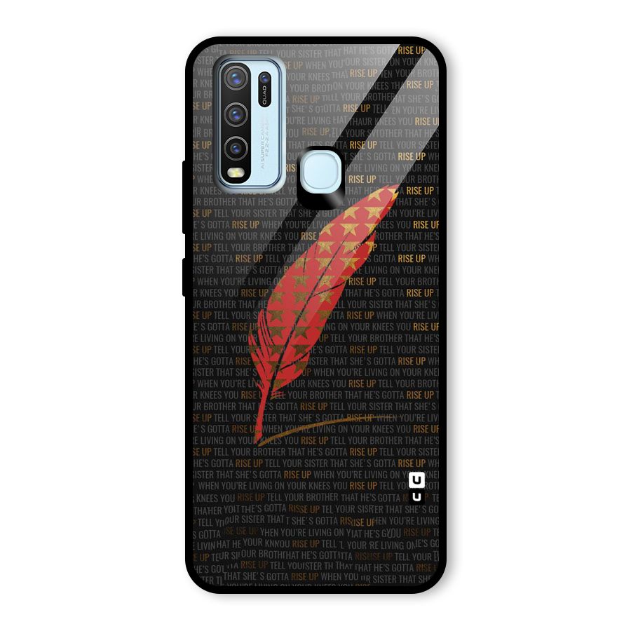 Rise Up Feather Glass Back Case for Vivo Y30